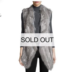 🎉CUSP By Neiman Marcus Rabbit and Coyote Fur Vest